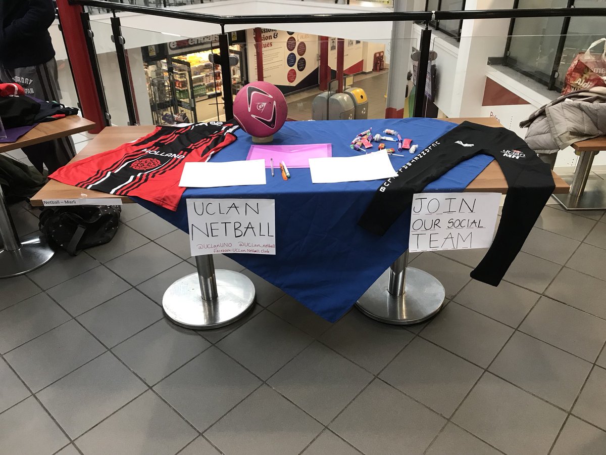 Ta daaaaa ! 

Netball is ready to go at the activities fair at UCLan in the atrium 

Come and see us 🏐🏐🏐❤️
#netballfamily #netball #fusion 

@UCLanSUActivity