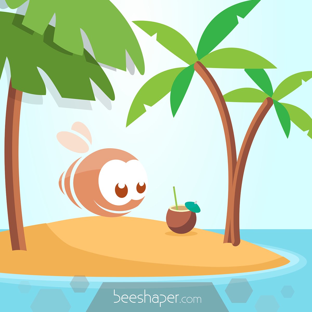 BeeShaper's tweet photo. Q: What is a bee's favorite spot? A: The beeach https://t.co/dDqbspxmH0