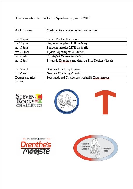 Tevens een overzicht van de evenementen die wij dit jaar organiseren! Dit, zodat je deze data alvast in je agenda vrij kan houden 🚴‍♂️🚴‍♀️