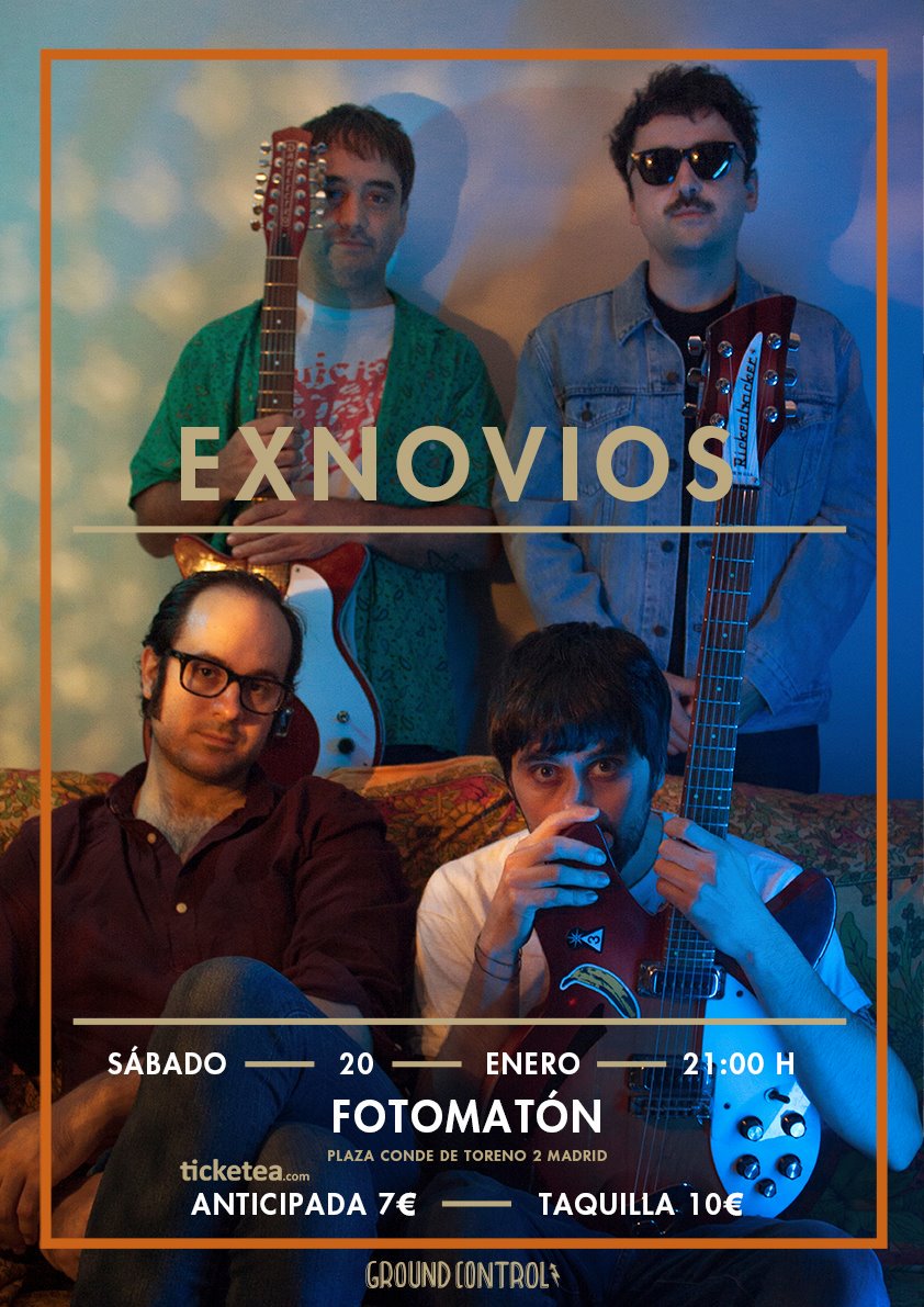 Este sábado tenemos a EXNOVIOS en e <a href="/FotomatonBar/">Fotomatón</a> de la mano de <a href="/GroundControlSP/">Ground Control</a>. 7€ en <a href="/ticketea/">ticketea by Eventbrite</a> y 10€ en taquilla