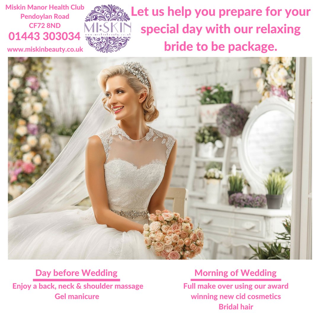 Wedding bells are ringing. Let us help you prepare for your special day with our relaxing bride to be package. Book today on 01443 303034. #bridetobe #weddingday #bridalpackage