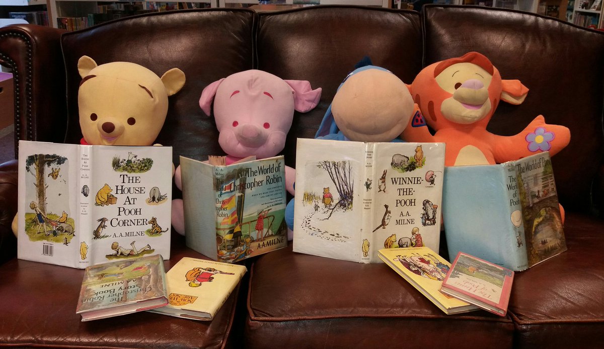 OrkneyLibrary's tweet photo. 'What day is it?' asked Winnie the Pooh.
'It's today.' squeaked Piglet.
'My favourite day.' said Pooh.

Pooh and the gang are celebrating #WinnieThePoohDay by snuggling up and reminiscing about their past adventures. Even Tigger is sitting still. https://t.co/Z4pAvyZDSp