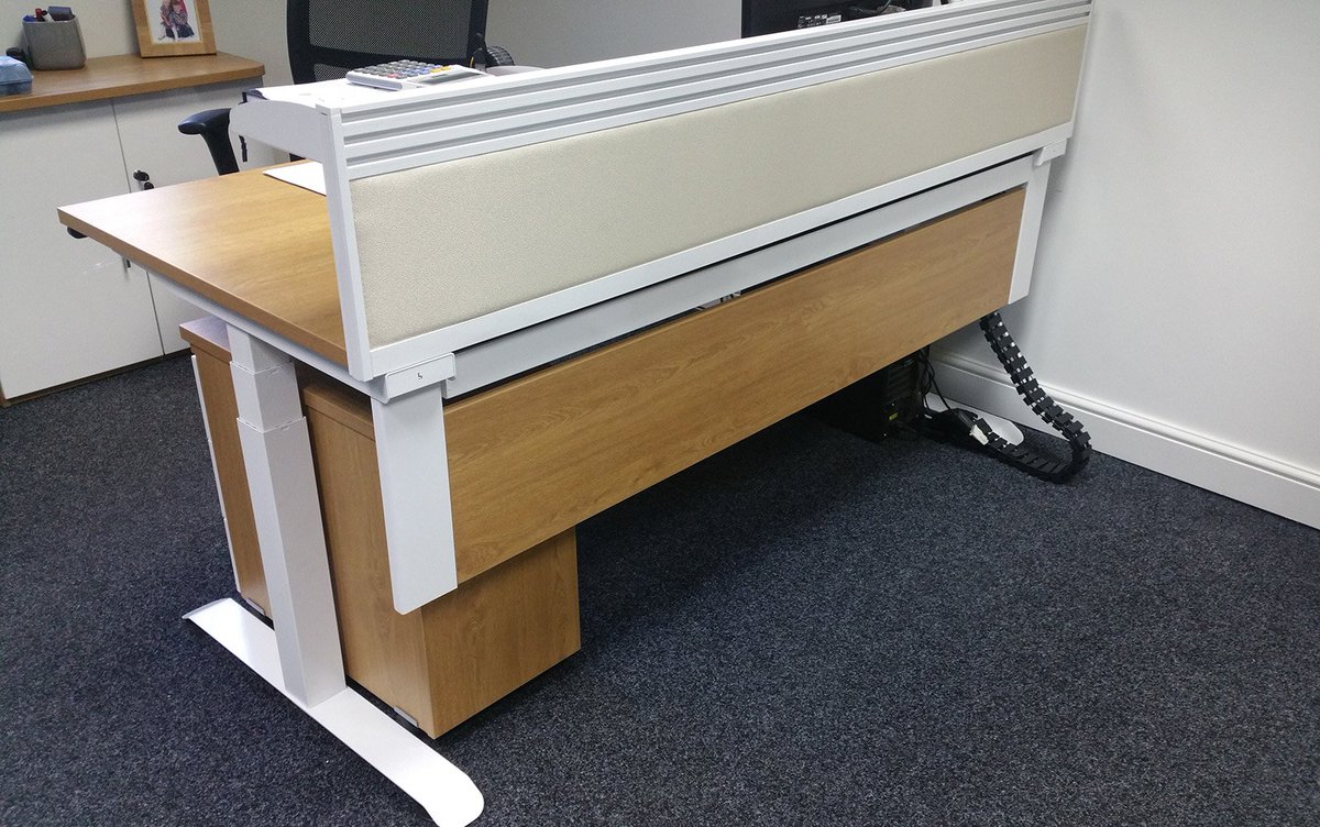 HawkFurniture's tweet photo. Looking to add privacy to your standing desk - wooden modesty panels are a great addition and match the desktop - https://t.co/mA5wHV3tIe #StandingDesk #modestypanel #privacy https://t.co/gDPoUKy1Lj