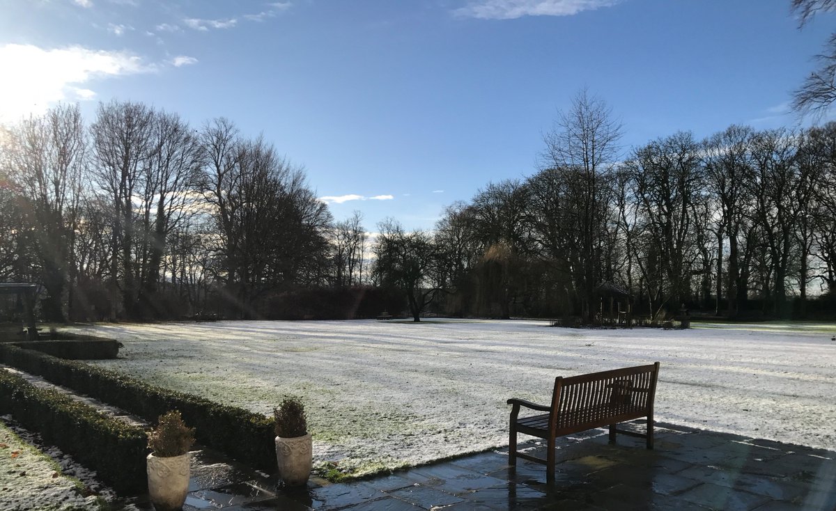 Only a slight dusting of snow in <a href="/TheOldLodge/">The Old Lodge Malton</a> garden this morning.