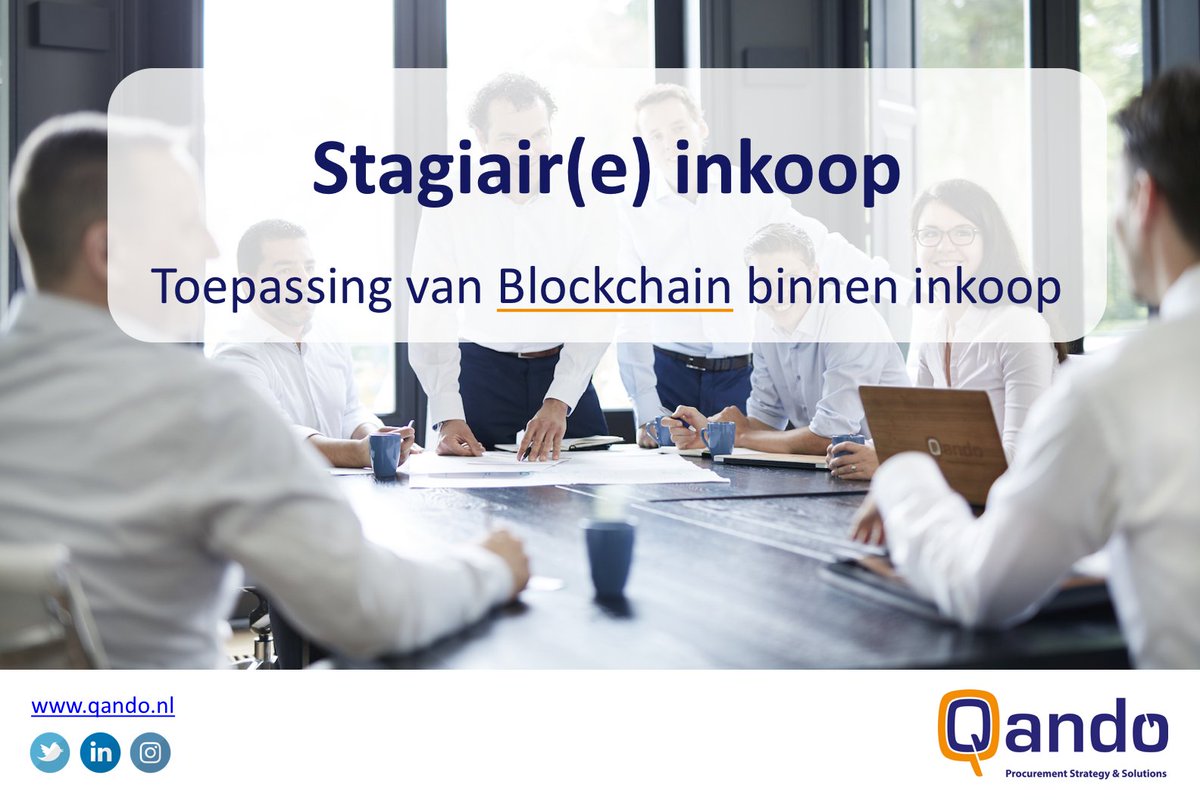 QandoNL's tweet image. Per februari hebben wij weer ruimte voor een stagiair(e)! Heb je affiniteit met inkoop én Blockchain? Dan hebben wij een mooi aanbod voor je! #inkoop #inkoopsoftware #blockchain hubs.ly/H09JYW50
