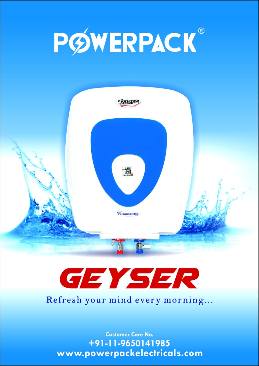 Powerpack2017's tweet photo. #Powerpack Water Geyser which will make you feel so better like never before.
#geyser #Homeappliances
#electricgeyser #ElectricalAppliances #CopperTank https://t.co/ufKxayL0AD