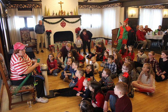 AohLehigh's tweet photo. 2017 Christmas Party was a huge success.  Check out the sea of smiles on the children faces.  https://t.co/x2JSQwXpN0 https://t.co/E3Bpe3CXf8