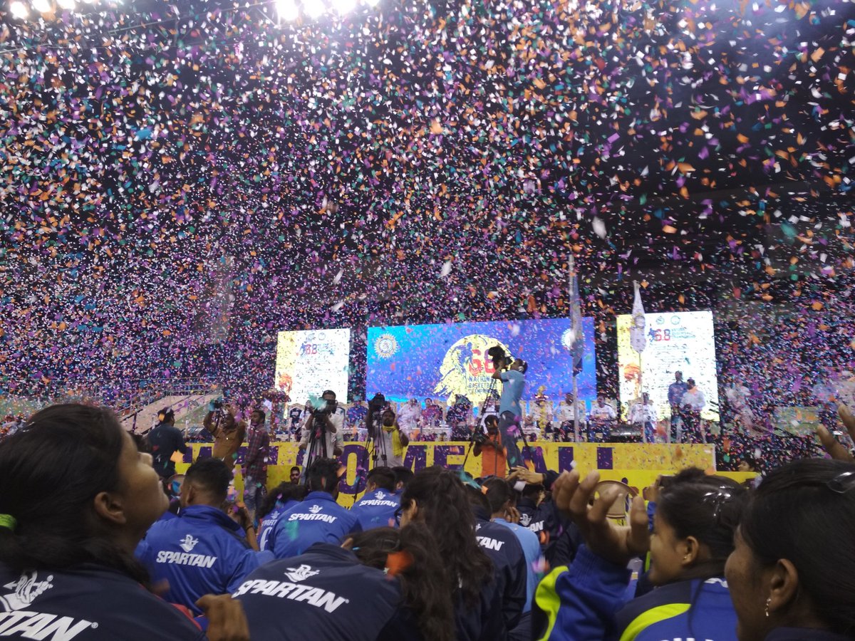 DhartiSavani's tweet photo. Opening ceremony #senior #national #2k2018 🏀🏀🏀🏀 https://t.co/cyex6iCh9q