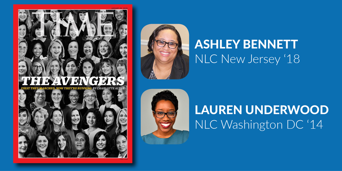 .<a href="/TIME/">TIME</a> has revealed its upcoming cover story -- and NLC family members Freeholder Ashley Bennett and Congressional Candidate Lauren Underwood are highlighted on the cover! bit.ly/2DkQFLu