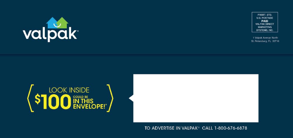 SaveToday's tweet image. Hey OKC!  You could be one of many lucky recipients of $100 check!  Look inside your newly-designed Valpak envelope arriving next week!  See it here ow.ly/FORb30hRp8v