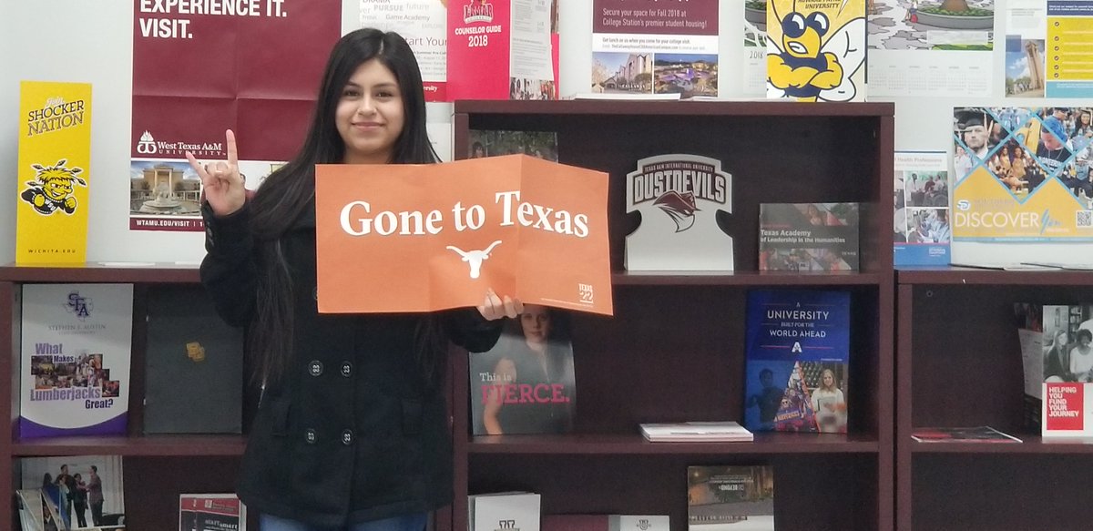 WHS_CCR's tweet photo. When your @UTAustin acceptance letter comes in!  Way to go Julisa Corona, we are proud of you!  @Willowridge_HS #bettermakeroom #collegebound #accepted #blazeblue https://t.co/UUN0kqYl1M