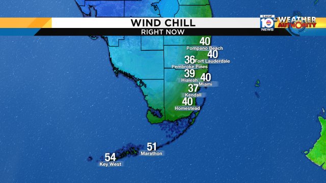 It still feels like the 30s in the western cities right now. Bundle up! #windchill #chilly #southflorida #flwx https://t.co/gO5JN7kn4m