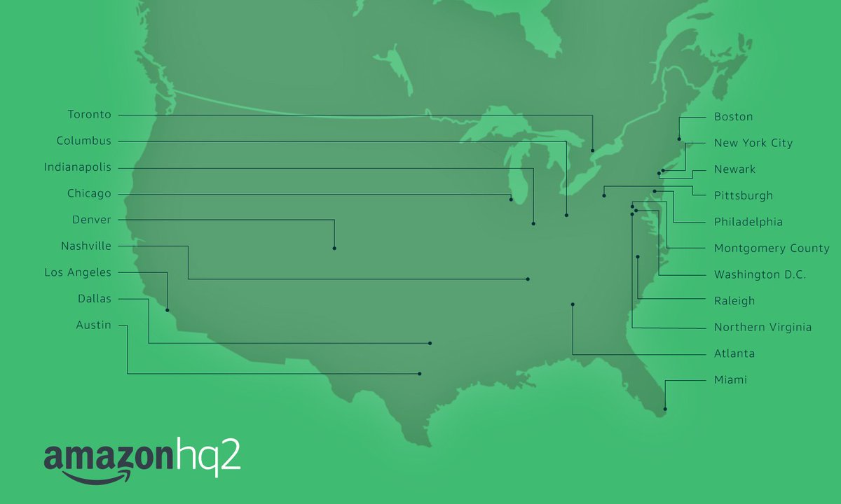 #BREAKING: Toronto makes the 20-city shortlist for Amazon's second North American headquarters #AmazonHQ2