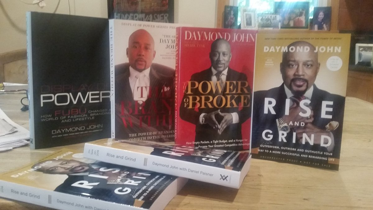DanielPaisner's tweet photo. make some room on your bookshelf - @TheSharkDaymond's #RiseAndGrind drops next week, from @CrownPublishing... powerful strategies for getting in gear...
#powerofbroke #DisplayOfPower #thebrandwithin https://t.co/SWDRKBJsiF