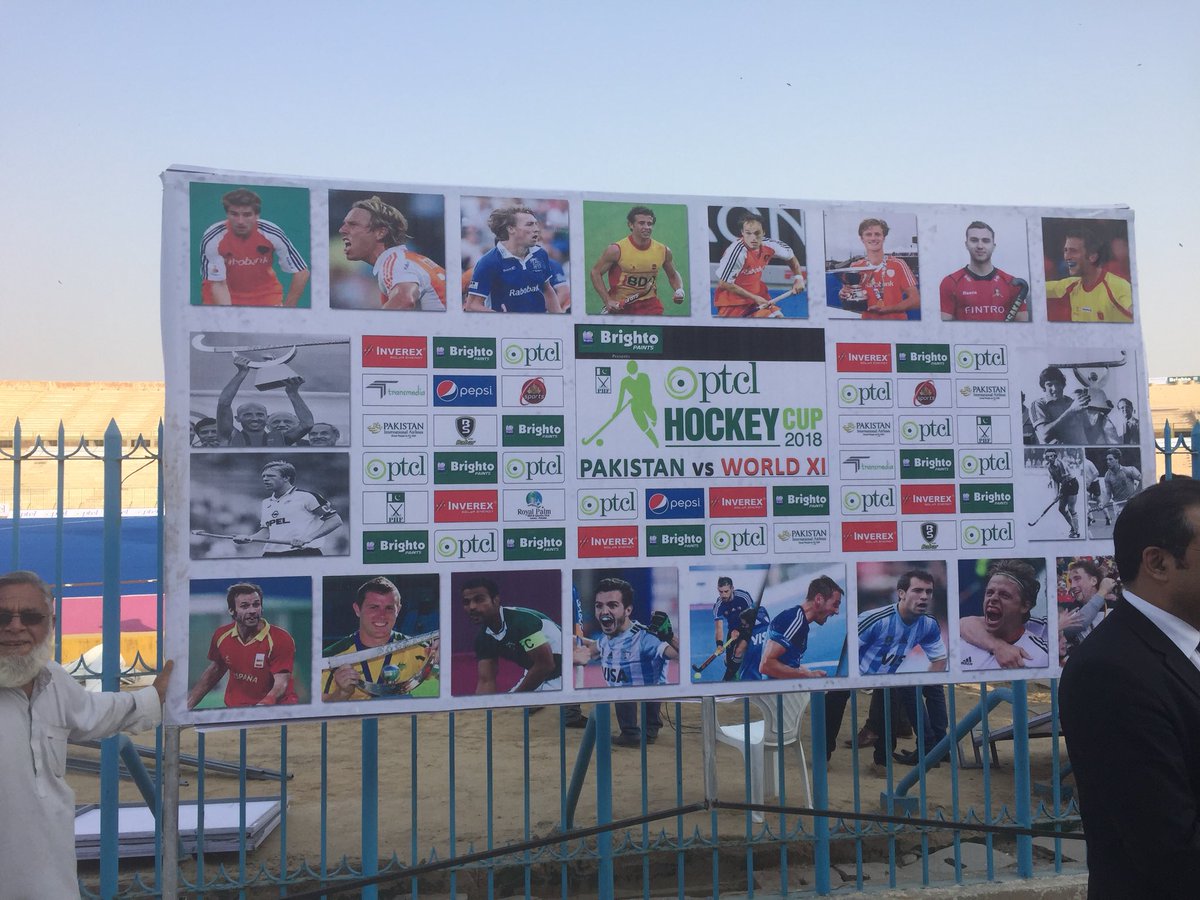 ApexSportsPk's tweet photo. The first match between Pakistan and World XI will be played in Karachi on Friday. #PAKvWXI #Hockey #PAKvsWXI https://t.co/a75EUYgkKv