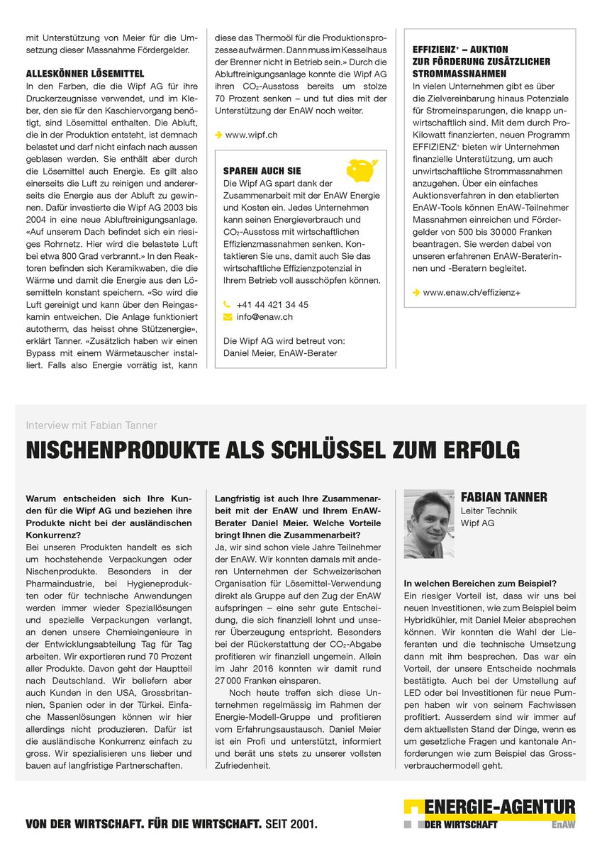 Wer sich beim Einkaufen umschaut, kommt an ihren #Verpackungen nicht vorbei. Ob #Kaffeekapseln, #Tierfutter oder #Pharmaprodukte, ob #Beutel oder #Verpackungsrollen – einpacken kann die Wipf AG. Und wie. In Energiefragen muss sie das aber nicht. Lesen Sie mehr im Artikel.