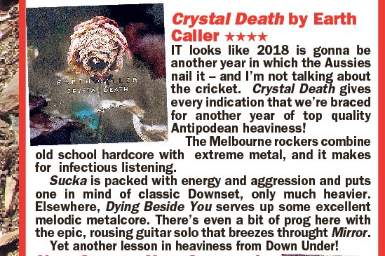 A strong review of 'Crystal Death' by Earth Caller in the UK's The Sport.