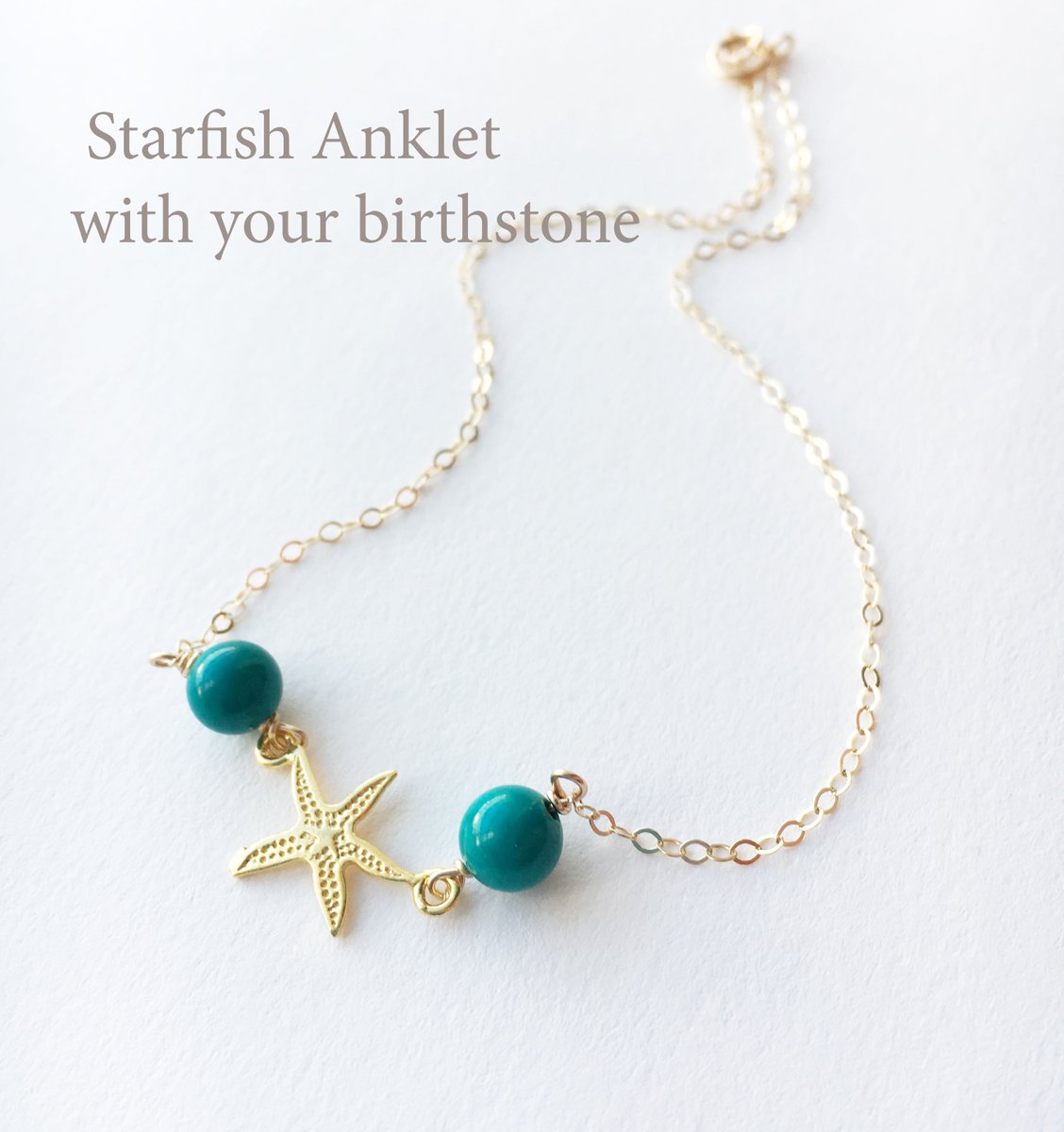 Customize our Starfish anklet 'Rhanis' ✰ by adding your birthstone : bit.ly/2DMneDr  etsy.me/2DfDPhJ
#starfishanklet #staranklet #anklet #anklebracelet #birthstoneanklet #turquoiseanklet #goldanklet #beachjewelry #bridesmaidanklet #jewelryonetsy #olizzjewelry