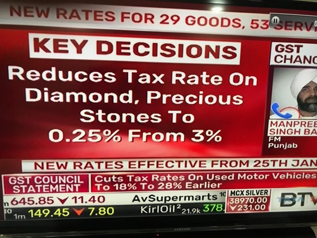 diam_app's tweet photo. Great news on reduction of GST on Diamonds from 3% to 0.25%, certainly the industry will benefit in the coming times thank you  @GJEPCIndia @GJEPC @bdbindia https://t.co/vwcLpEkcQ8