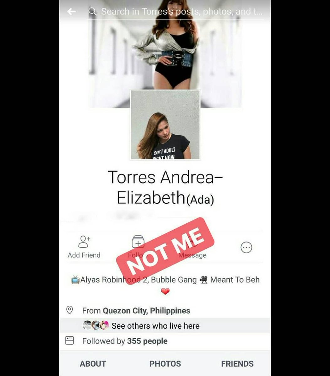_1987isondianne's tweet photo. This is fake account @andreaetorres don't have real Facebook https://t.co/vWN7CGd42b