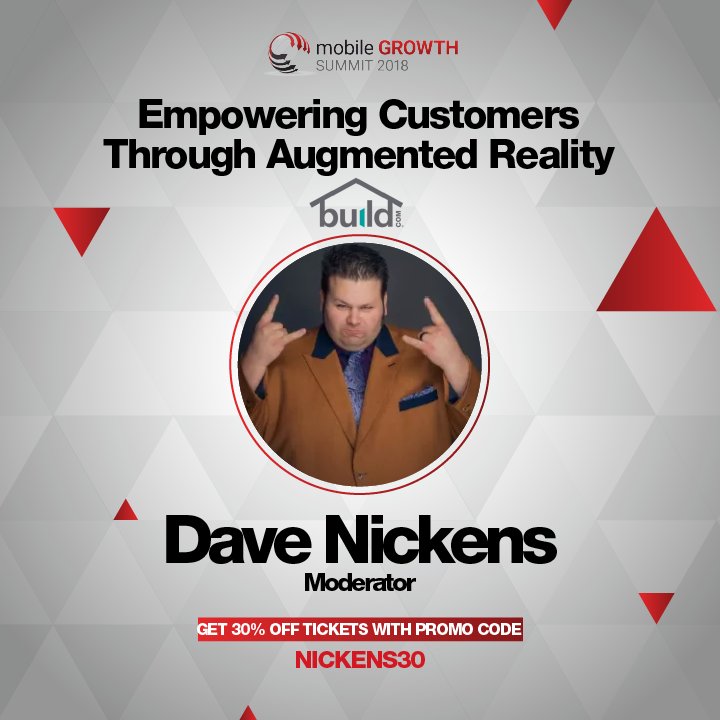 MobileGrowthMGA's tweet photo. This year's MGS speaker lineup features a collection of mobile AR/VR pioneers, including the incomparable @DaveNickens of @buildcom. Register now with promo code NICKENS30 for an additional 30% off before the early bird ticket deadline tomorrow! https://t.co/192rNAWVLy #MGS2018 https://t.co/sOy6euLoWM