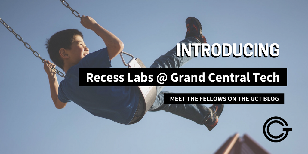 Announcing our first class of Recess Labs @ GCT fellows- a program for makers &amp; entrepreneurs exploring new ideas, full-time! This diverse group is working on enterprise HR software, experiential retail, virtual reality games &amp; more. Read about them here: bit.ly/2rcKasG.