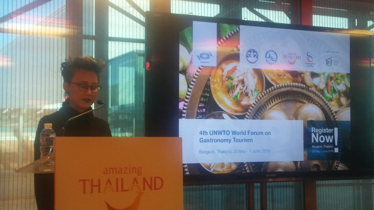Presentación en #FITUR2018 del IV Foro Mundial de Turismo Gastronómico, proyecto de colaboración entre Tailandia, La Organización Mundial del Turismo #UNWTO y Basque Culinary Center que impulsará el intercambio de experiencias entre expertos en turismo y en gastronomía