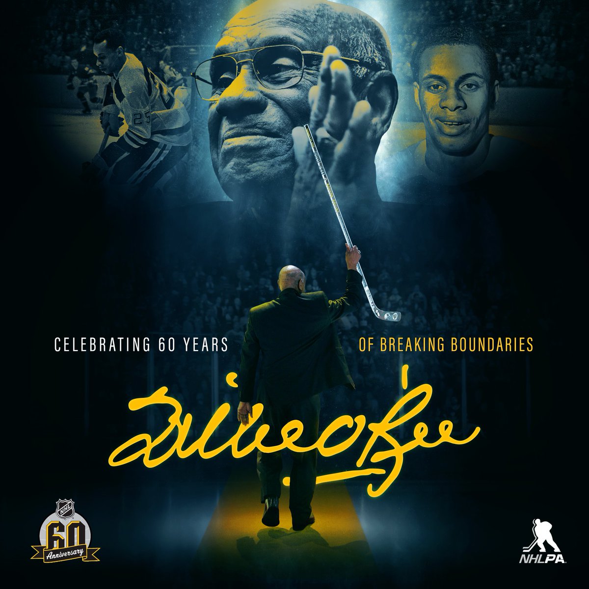 NHLPA's tweet image. We’re proud to honour hockey pioneer Willie O’Ree, who 60 years ago today became the first black player in the NHL. Willie has long been a champion of equality, inclusion, and diversity. Thank you for your powerful and continued contributions to this game. #HockeyIsForEveryone