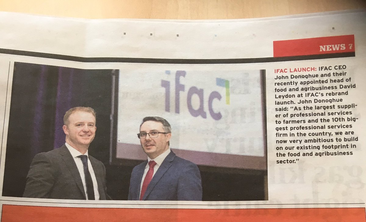 ifac_FoodAgri's tweet photo. Great coverage of ifac in today's @farmersjournal. @eoinlowry &amp; Declan McEvoy have 50 super tax saving tips plus appointment of @dleydon. https://t.co/oKharDJLEM