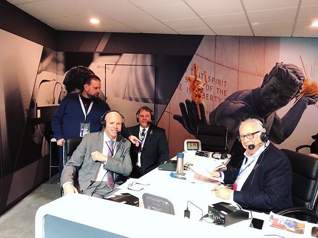 Interview this morning with Patrick Bero & Paul from WJR. Checking in at the @chevrolet booth @NAIASDetroit Day 4 #naias