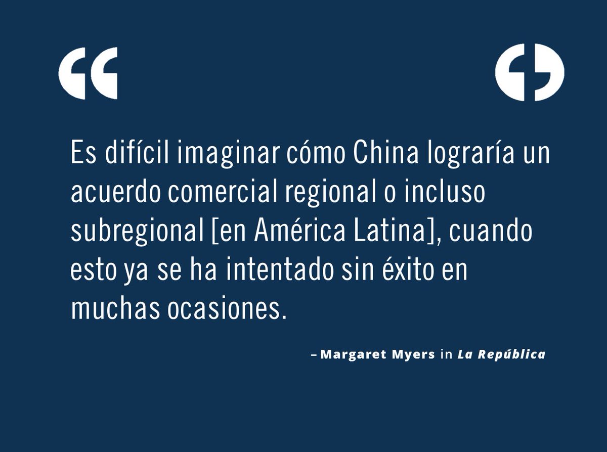 Program Director of the Latin America and the World Program, <a href="/MyersMargaret/">Margaret Myers</a>, on Chinese economic interests in the LatAm region via <a href="/larepublica_ec/">La República EC</a>.  bit.ly/2DqahkS