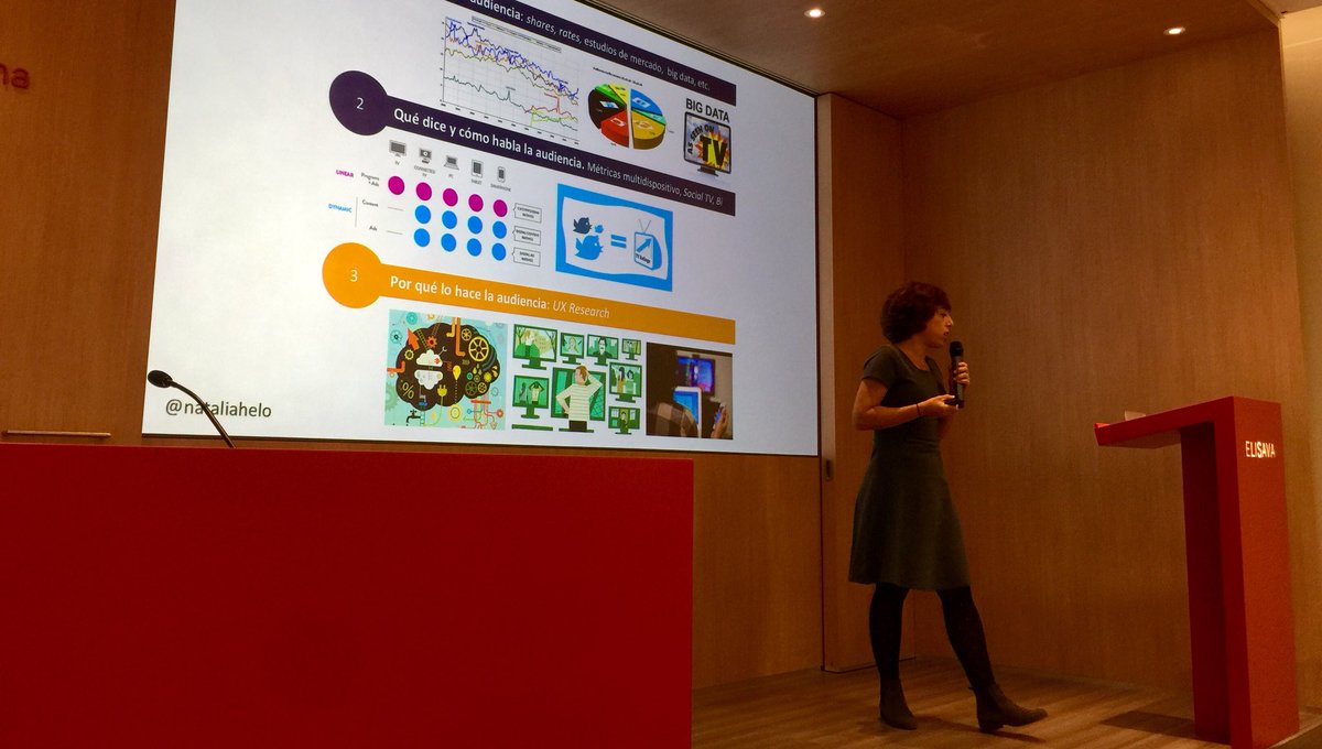 tvuxdesign's tweet photo. “Las técnicas de investigación nos permiten comprender que hace el usuario y por qué lo hace y desarrollar materiales útiles para la toma de decisiones en el diseño de OTT”
@nataliahelo en la jornada de @UX_Avant en @ElisavaBCN https://t.co/sxuta3JhC8