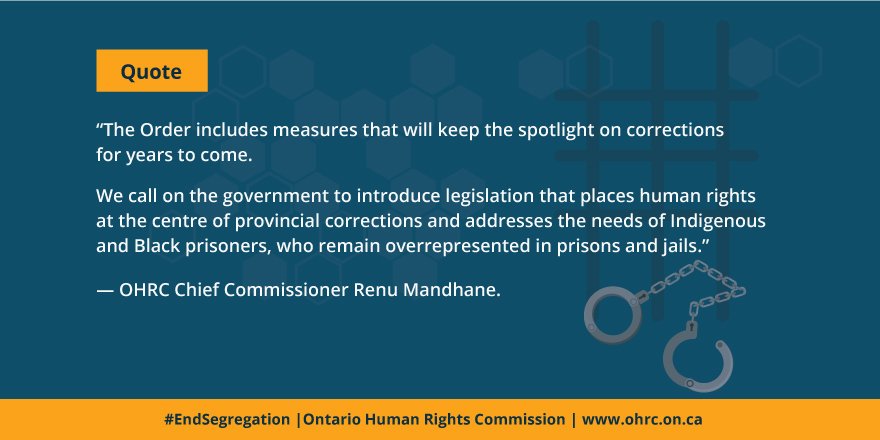 OntHumanRights's tweet image. BREAKING: We&apos;ve obtained a Tribunal Consent Order to keep people with #mentalhealth disabilities out of segregation. Our news release is online. Read and share: bit.ly/2DhOVCM  #EndSegregation