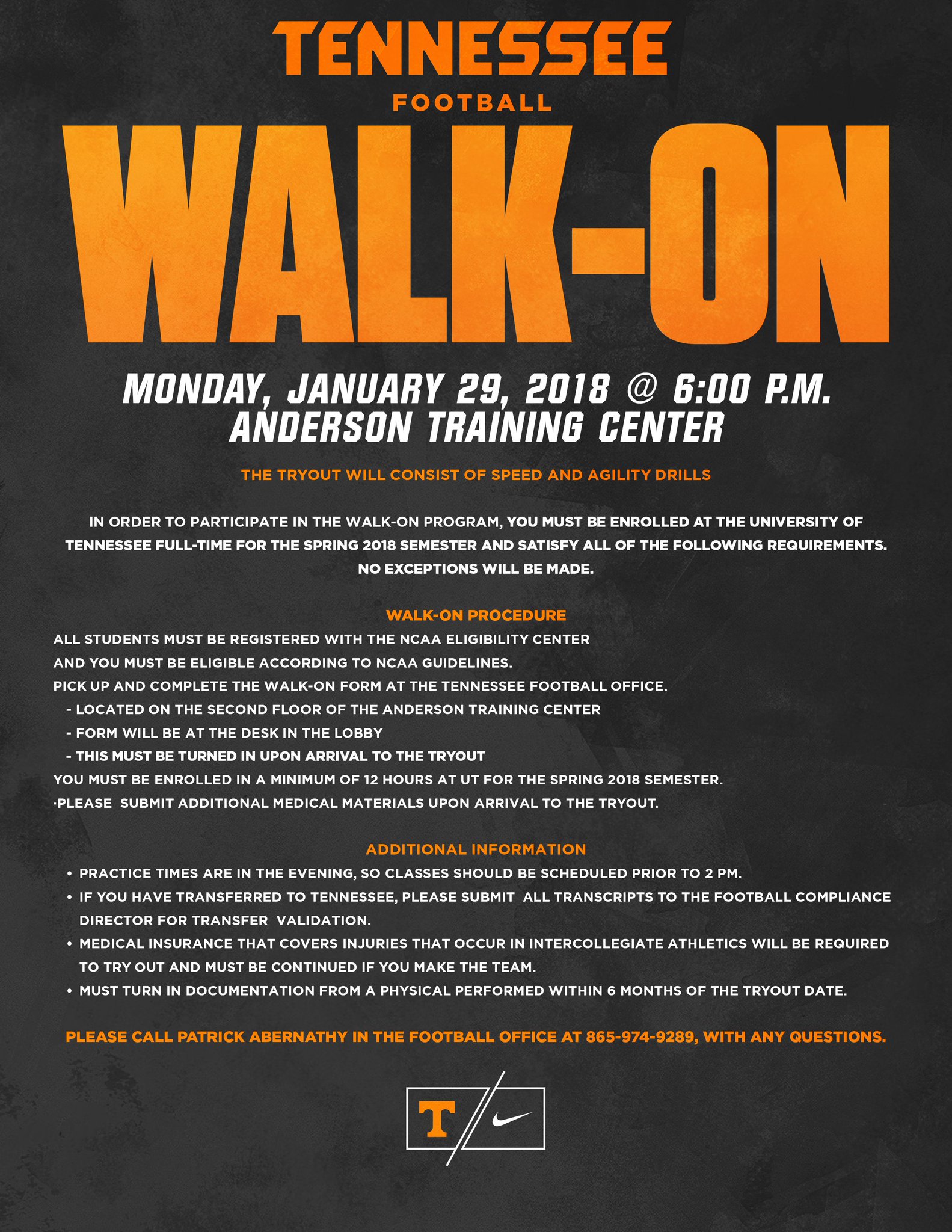 Tennessee Football On Twitter Tennessee Football Walk On Tryouts Are tennessee-football-on-twitter-tennessee-football-walk-on-tryouts-are
