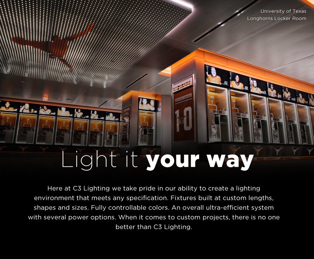 C3_Lighting's tweet photo. Custom fixture sizes, fully controllable color, an ultra-efficient and versatile power system. π β‘οΈ When it comes to custom projects, there is no one better than C3 Lighting https://t.co/GH65KVhnxe #C3Lighting #customlighting https://t.co/1VsB05p9GM