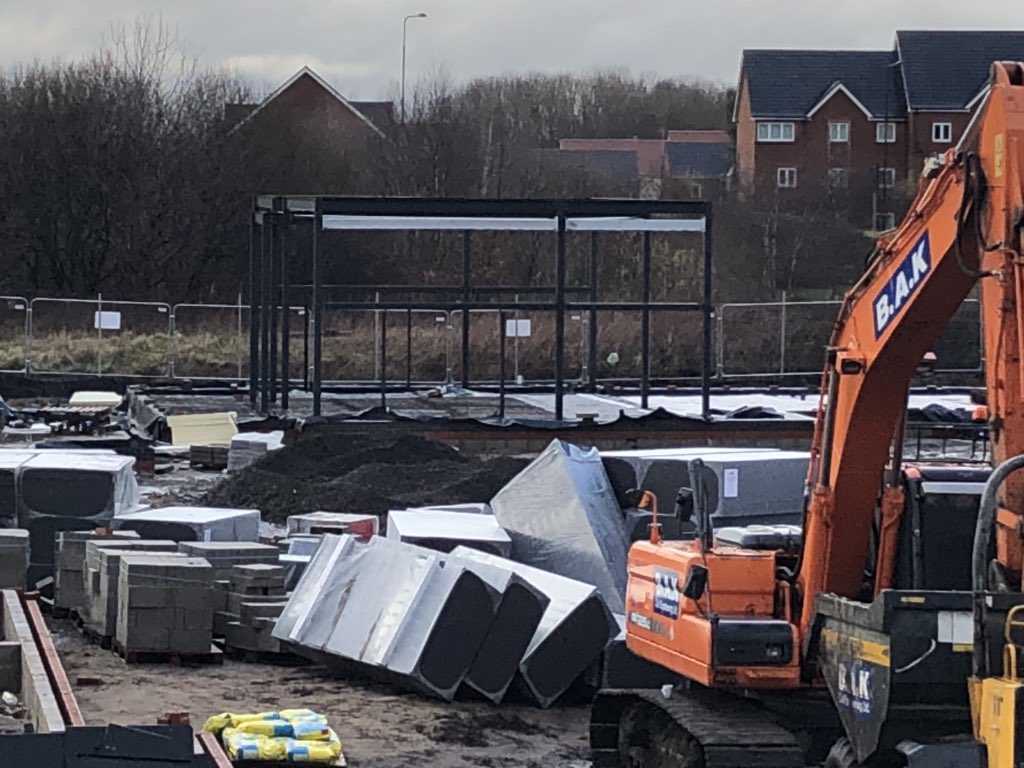 @seananstee Here’s the steel frame 4the new Hall @ the Broadheath Community Hub.Coming on nicely!#McGoffConstruction