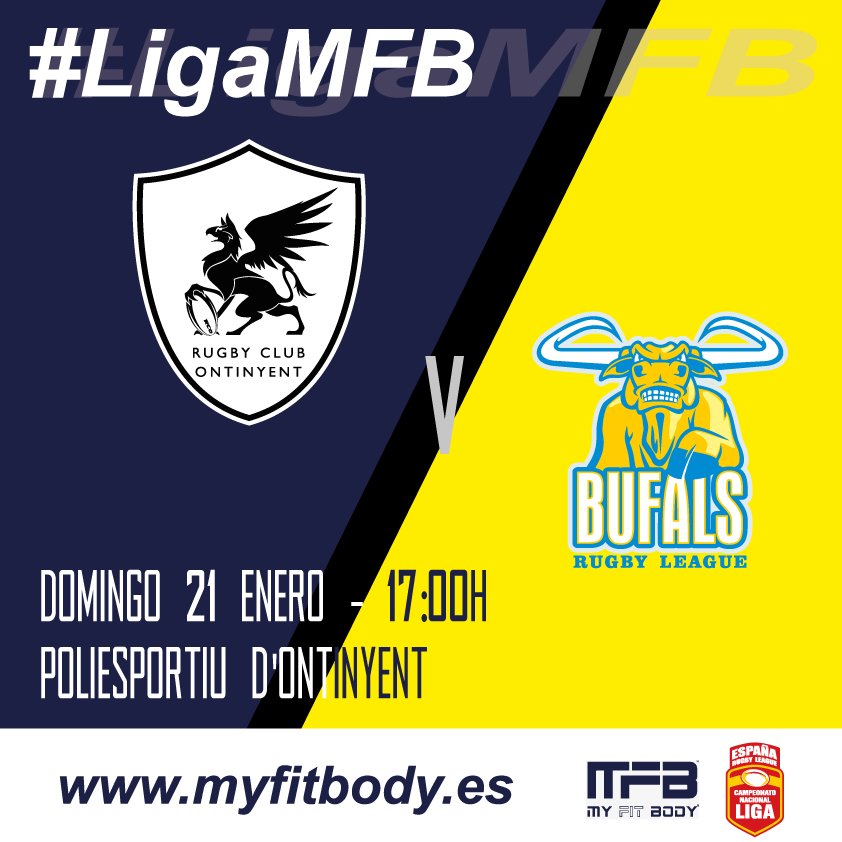 NEXT GAME

<a href="/RCOntinyent/">Rugby Club Ontinyent</a> vs <a href="/bufalsrlXIII/">Búfals Rugby League</a> 
Polideportivo Municipal de #Ontinyent
Domingo 21 de Enero - 17:00h

#SpainRugbyLeague
@MFBMYFITBODY