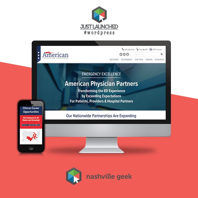 nashvillegeek's tweet image. #justlaunched: americanphysician.partners Custom, mobile responsive, #WordPress that integrates REST API. #wordpressrestapi