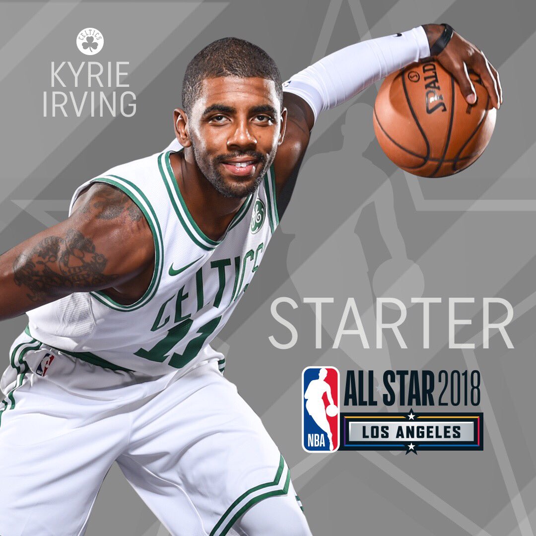 celtics's tweet photo. Congrats @KyrieIrving on being named a 2018 @NBAAllStar STARTER ☘️ https://t.co/64luqeZi47