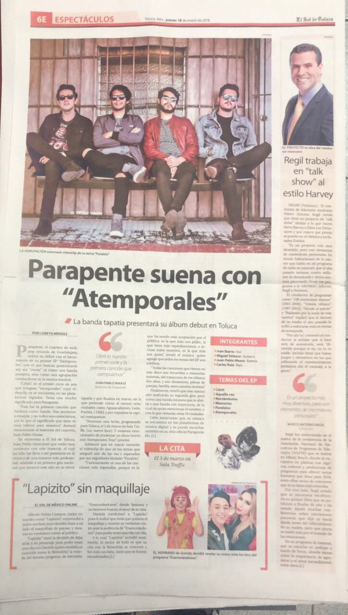 Parapente_MX's tweet photo. Gracias a @soldetoluca por la nota! Banda de #Toluca 👉 SÁB 3 de Marzo en @SalaTraffic! 🎶🎸 | @HercasMusic https://t.co/1b1MwmfHo5 https://t.co/Alk959Hx2b