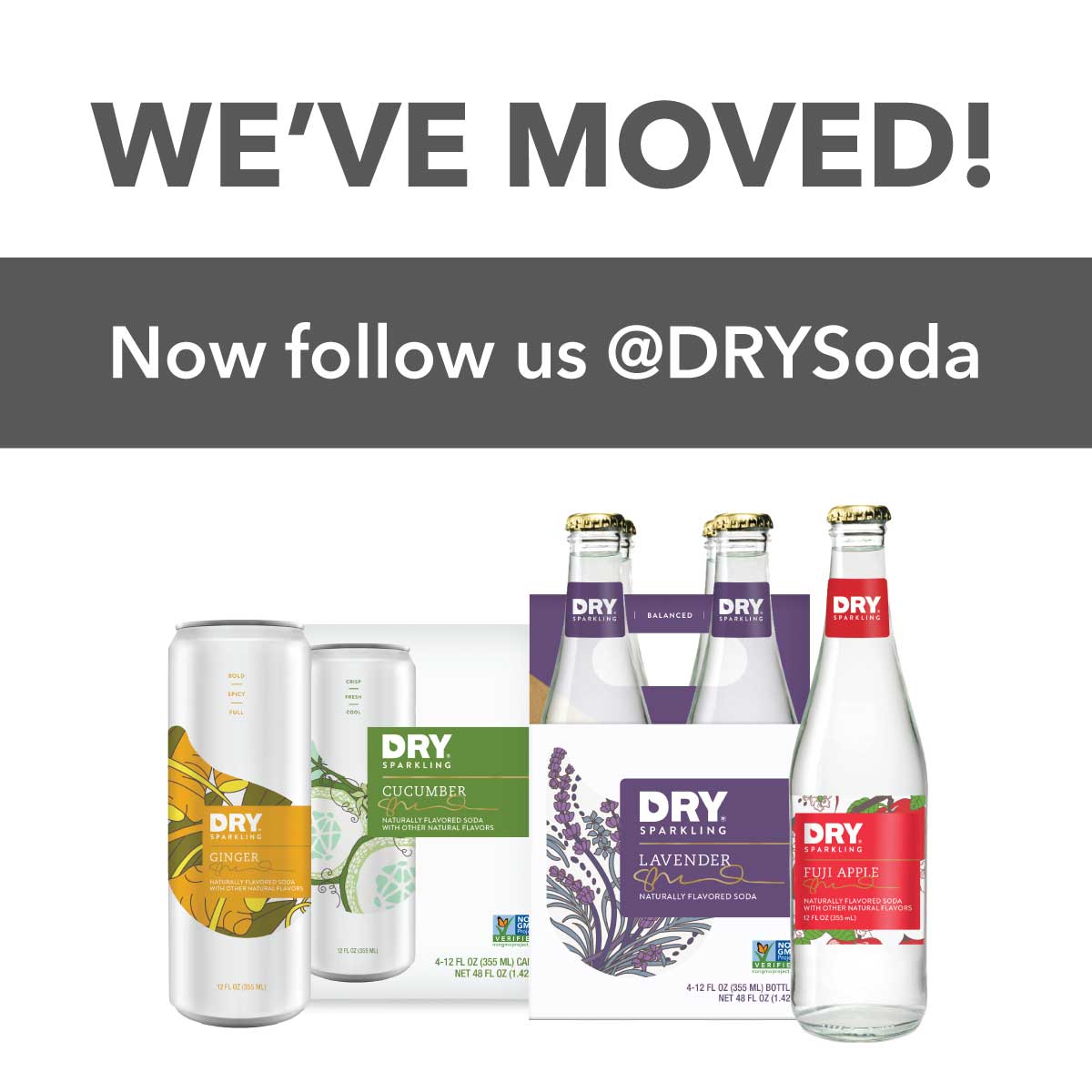 We've moved over to our company handle, <a href="/DRYSoda/">DRY Soda Co.</a>, as we'll be introducing a second line later this year. Follow along to get all the details!