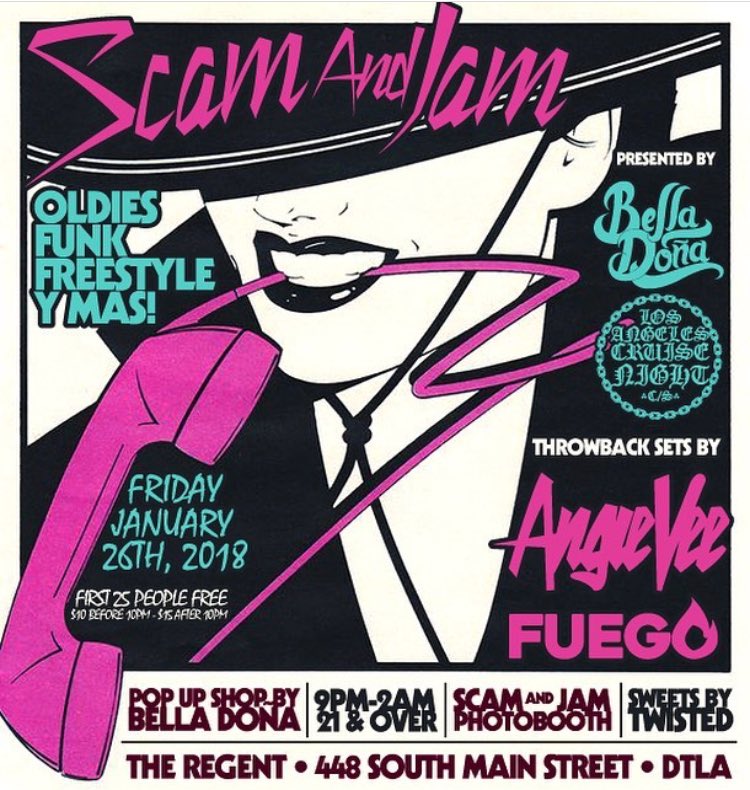 BellaDonaLA's tweet photo. Mark your calendars and grab your homegirls!!! Your favorite throwback party is back next Friday, January 26th ✨✨ #SCAMANDJAM https://t.co/F5kxt5CoDU
