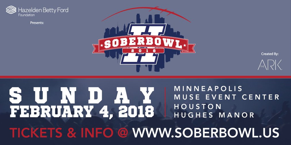 JOIN US 2/4: Watch the #SuperBowl on a huge screen at <a href="/SoberBowl/">SoberBowl</a>!
Party chemical-free w/ <a href="/CarlEllerHoF/">Phin</a> <a href="/leighsteinberg/">Leigh Steinberg</a> <a href="/RyanDLeaf/">Ryan D Leaf</a> <a href="/craiggasscomedy/">Craig Gass LIVE in New Hope, MN April 30-May 2!</a> @markmallman <a href="/comdotband/">Communist Daughter</a> @katyvernonmusic &amp; more. Downtown Mpls <a href="/MuseEventCenter/">Muse Event Center</a>. Tix just $20 at soberbowl.us .