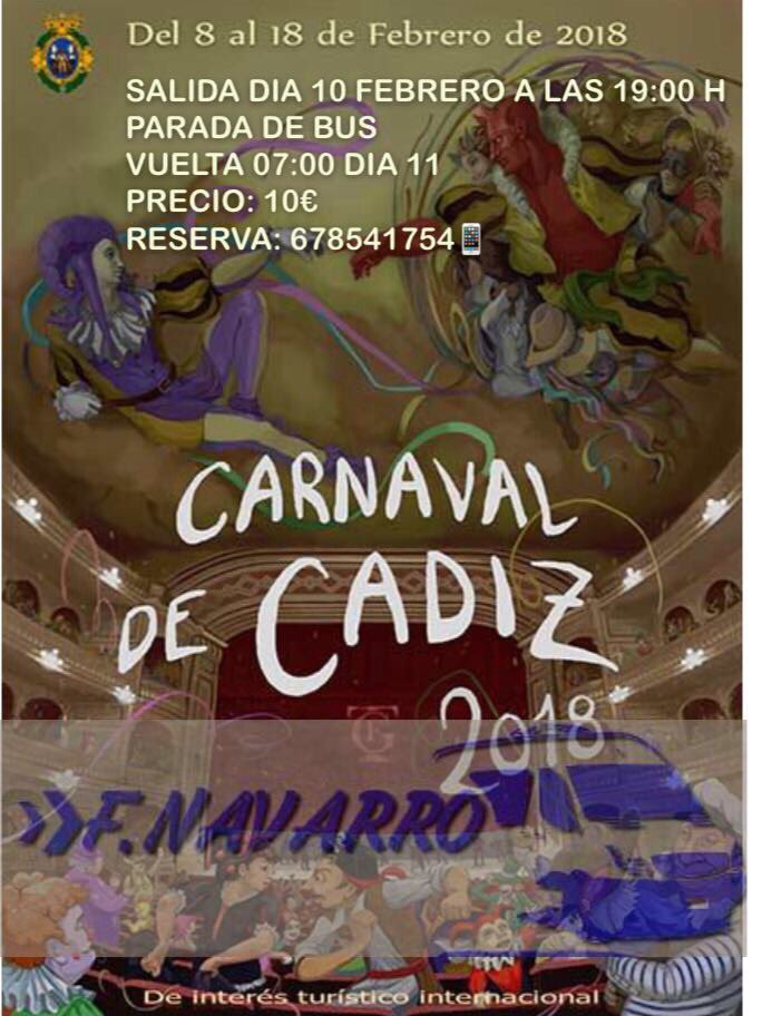 No te quedes sin tu plaza para estos Carnavales de Cadiz, ya falta poco....