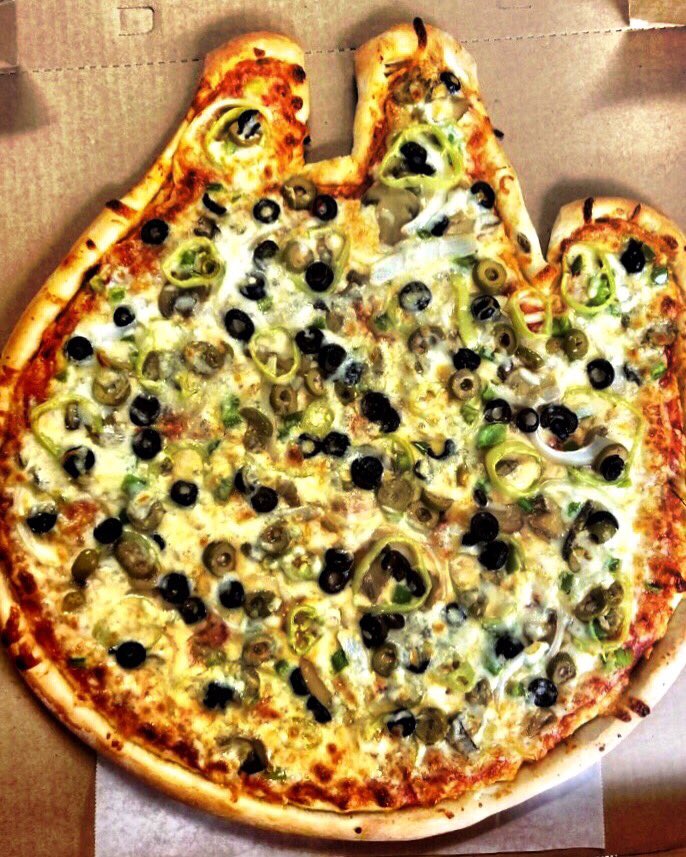 #maytheforcebewithyou as you make your way through the last bit of the work week! Make dinner easy with a click or a call and we’ll have a pie to your door faster than you can say #millenniumfalcon (ok maybe not quite that fast) #Morgantown #pizza #morgantowneats #eatlocal
