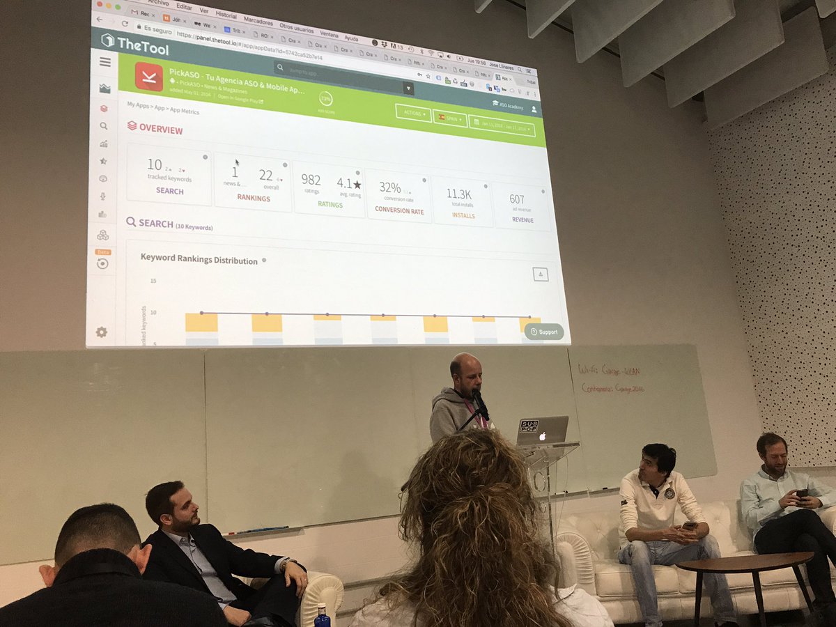 txapao's tweet photo. Now @pick_aso presents the @TheASOTool at #EventoSEO #EventoSEOTools #toolsmadeinspain #ASO https://t.co/7LZe7DztpA