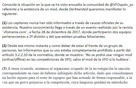 Comunicado oficial (<a href="/VFOspain/">VFO España</a> &amp; <a href="/VFOspain_pc/">VFOspain PC</a>)