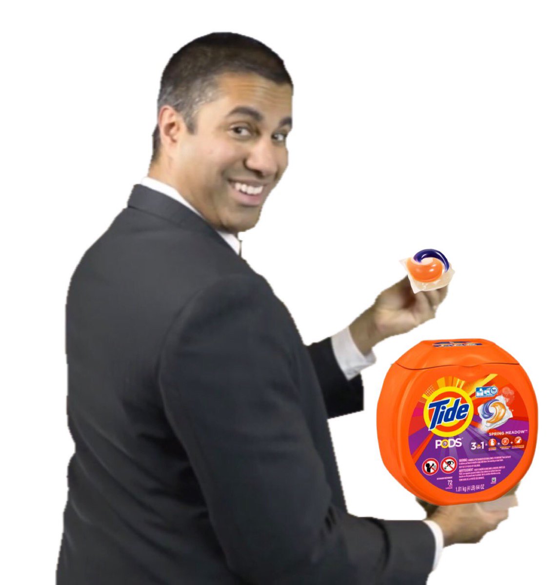 bmbowman_'s tweet image. BREAKING: Ajit Pai shows you can still do all the things you love to do on the internet by completing the Tide pods challenge #NoToNetNeutrality