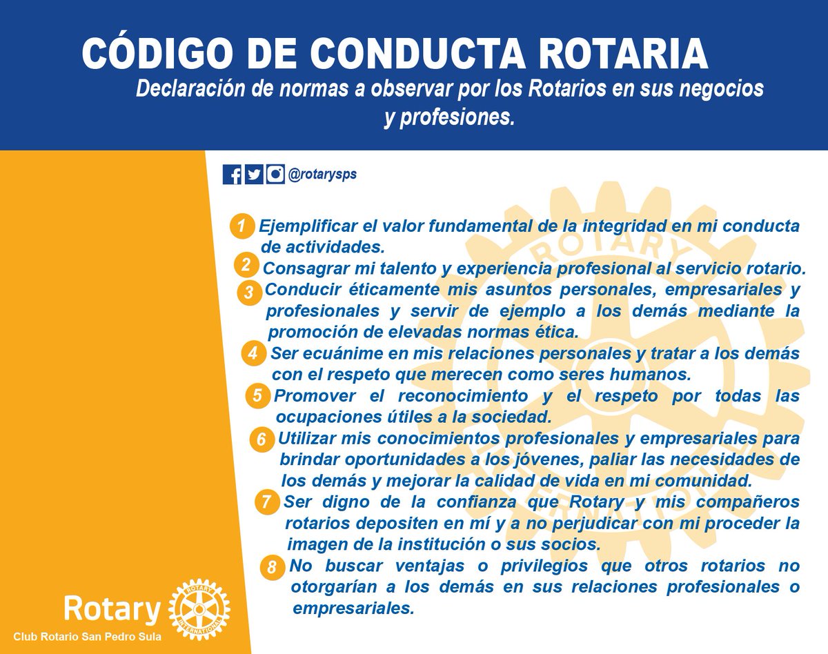Rotarysps's tweet photo. El Servicio a través de la Ocupación estimula a los rotarios a servir mediante su labor profesional o empresarial y promueve la práctica de elevadas normas de ética. ¡Aprende más con #RotarySPS #D4250! https://t.co/wcSSZaaAAl