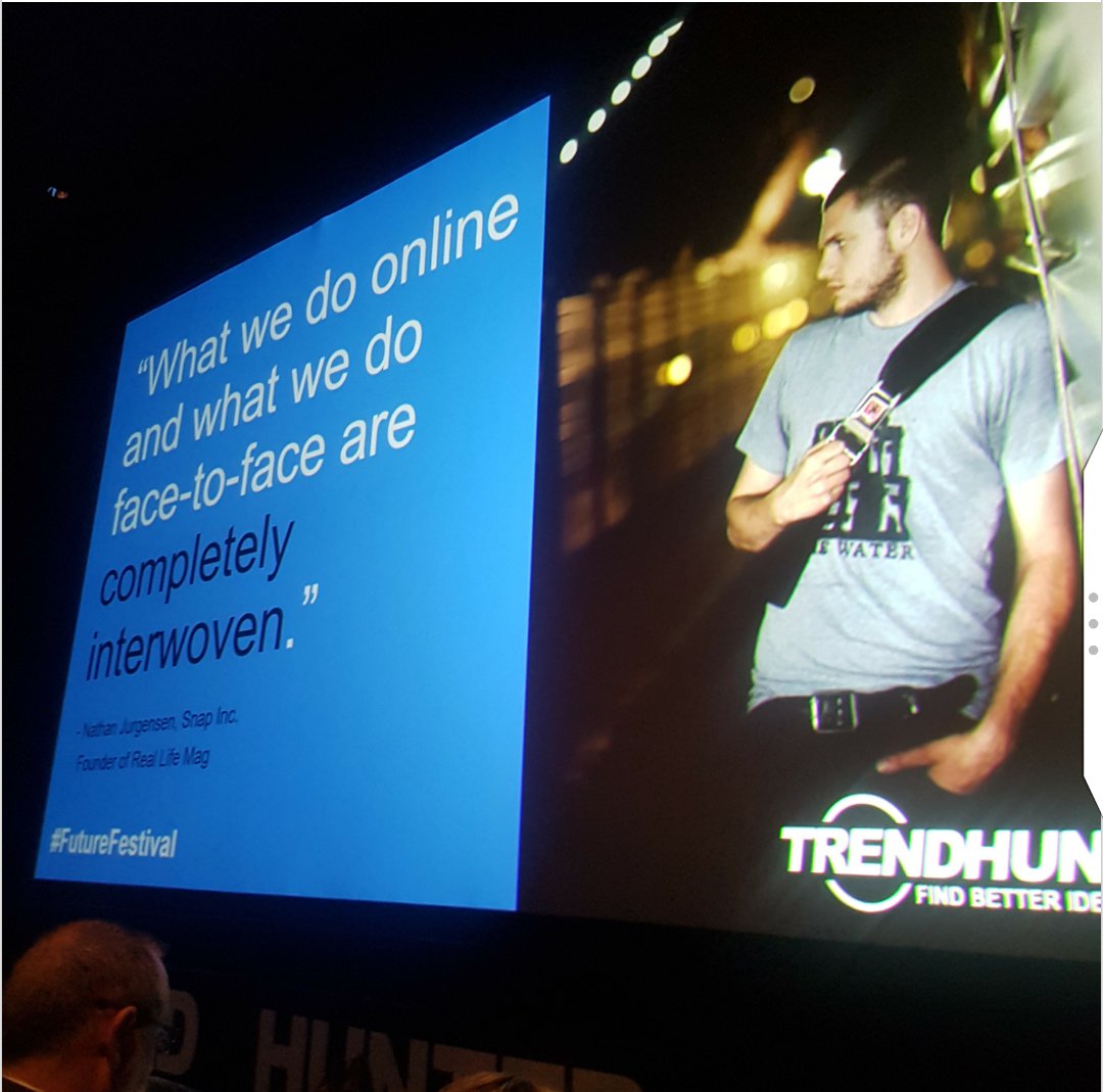 NathanielRamta's tweet photo. Love this insight relating to social from @trendhunter at #FutureFestival happening now in #Orlando. #doyoueventweetbro https://t.co/AgHf2jPfoK